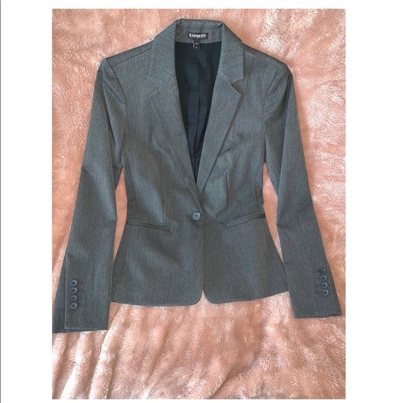 Express Notch Collar One Button Blazer - Picture 2 of 3